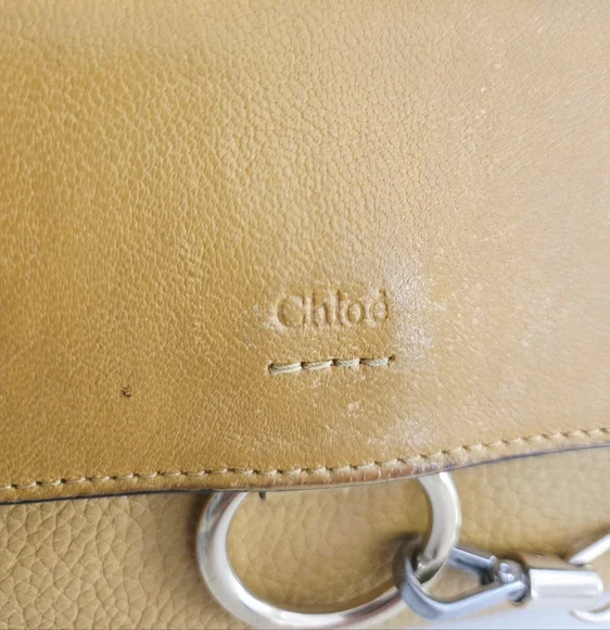 Authentic CHLOE Faye Leather Flap Wallet Card Holder Clutch WOC Crossbody - Picture 5 of 14